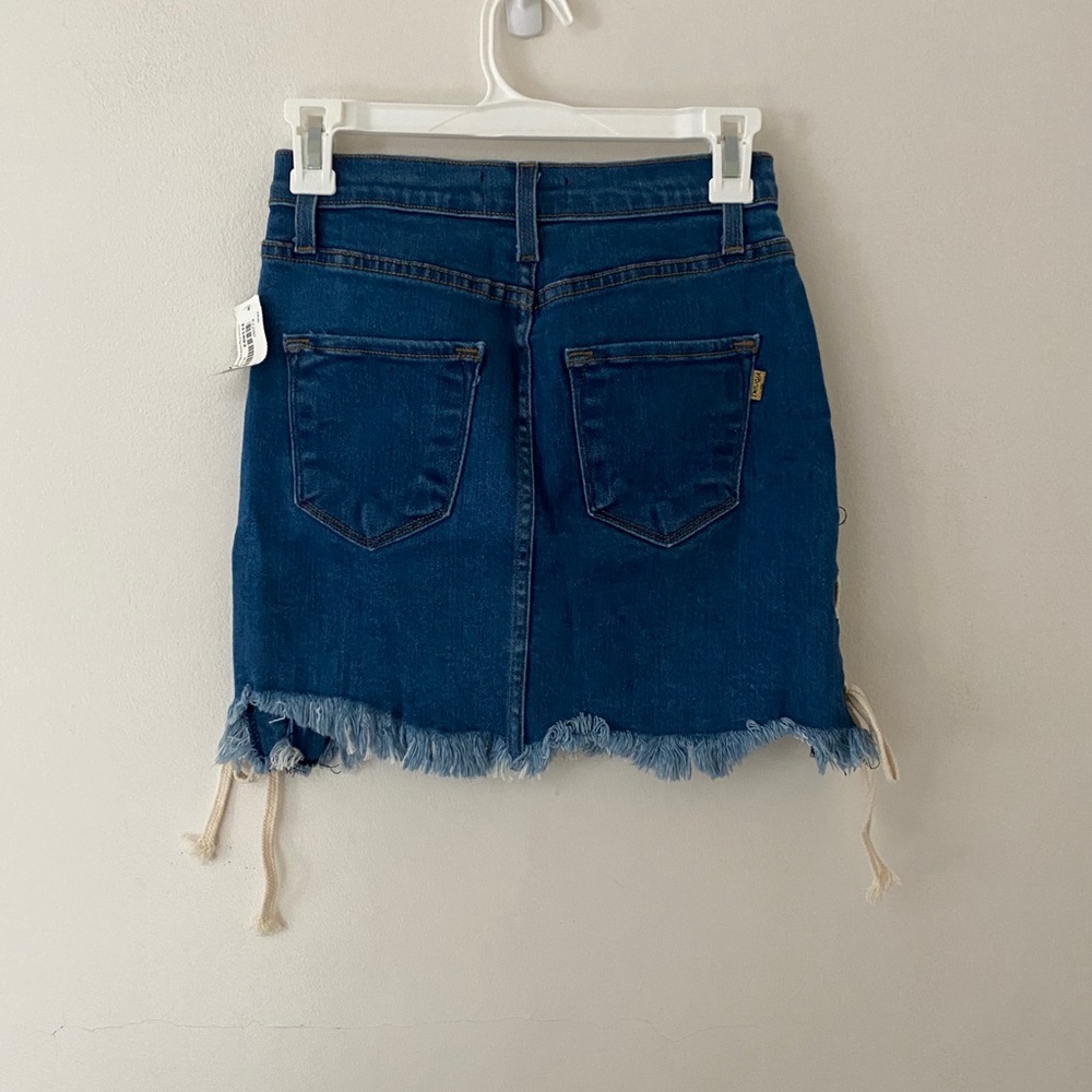 Denim Skirt With Side Ties - Picture 7 of 7